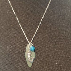 Nature 1 Marine Mermaid Charm and Sea Glass Necklace